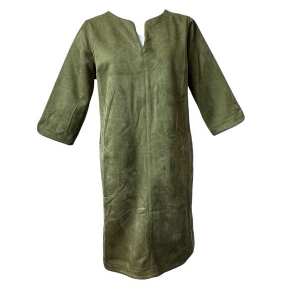 Bridgehampton Tunic Dress Olive Green Pockets SZ XSP - Picture 1 of 15